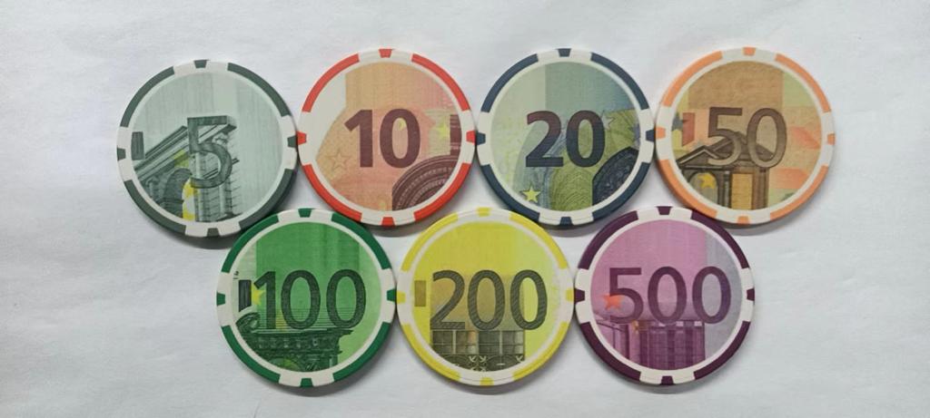 Jeton de poker Euros cash game 300 jetons