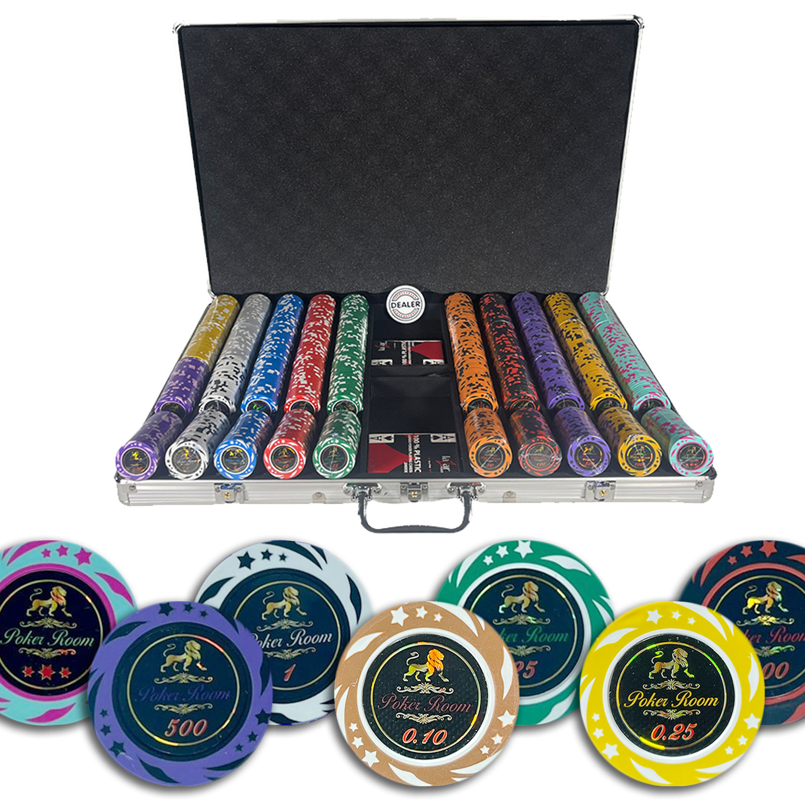 Malette de poker Lion Poker Room 1000 jetons