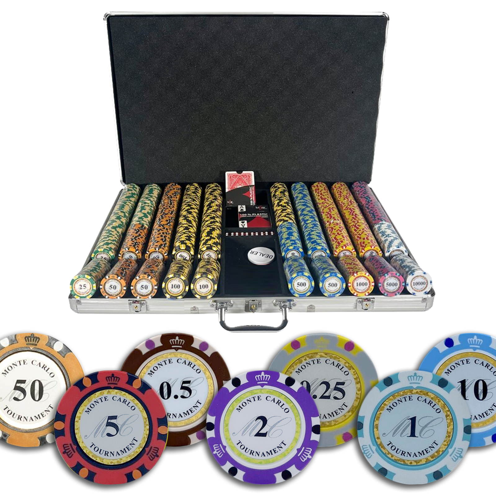 Mallette Poker Monte Carlo Cash Game 1000 jetons