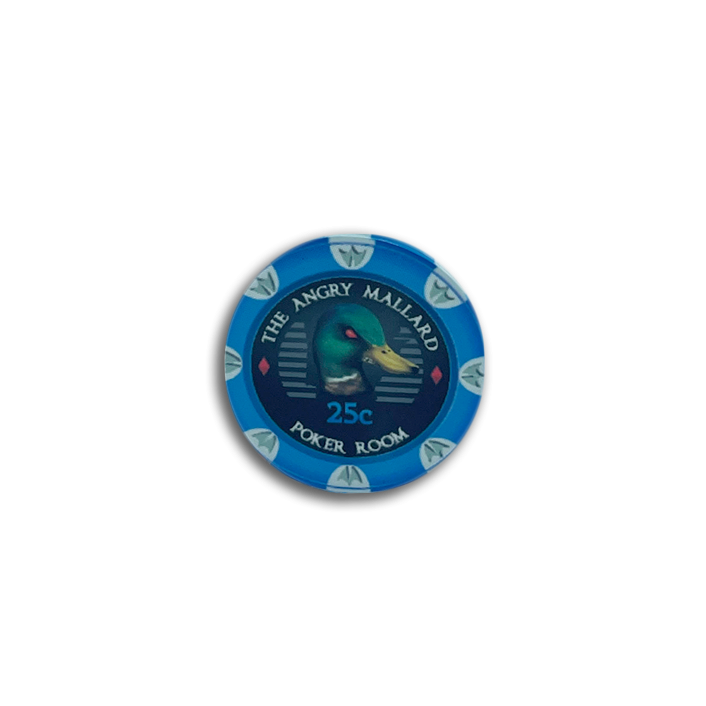 Jeton de poker Angry Mallard Cash Game 25 centimes