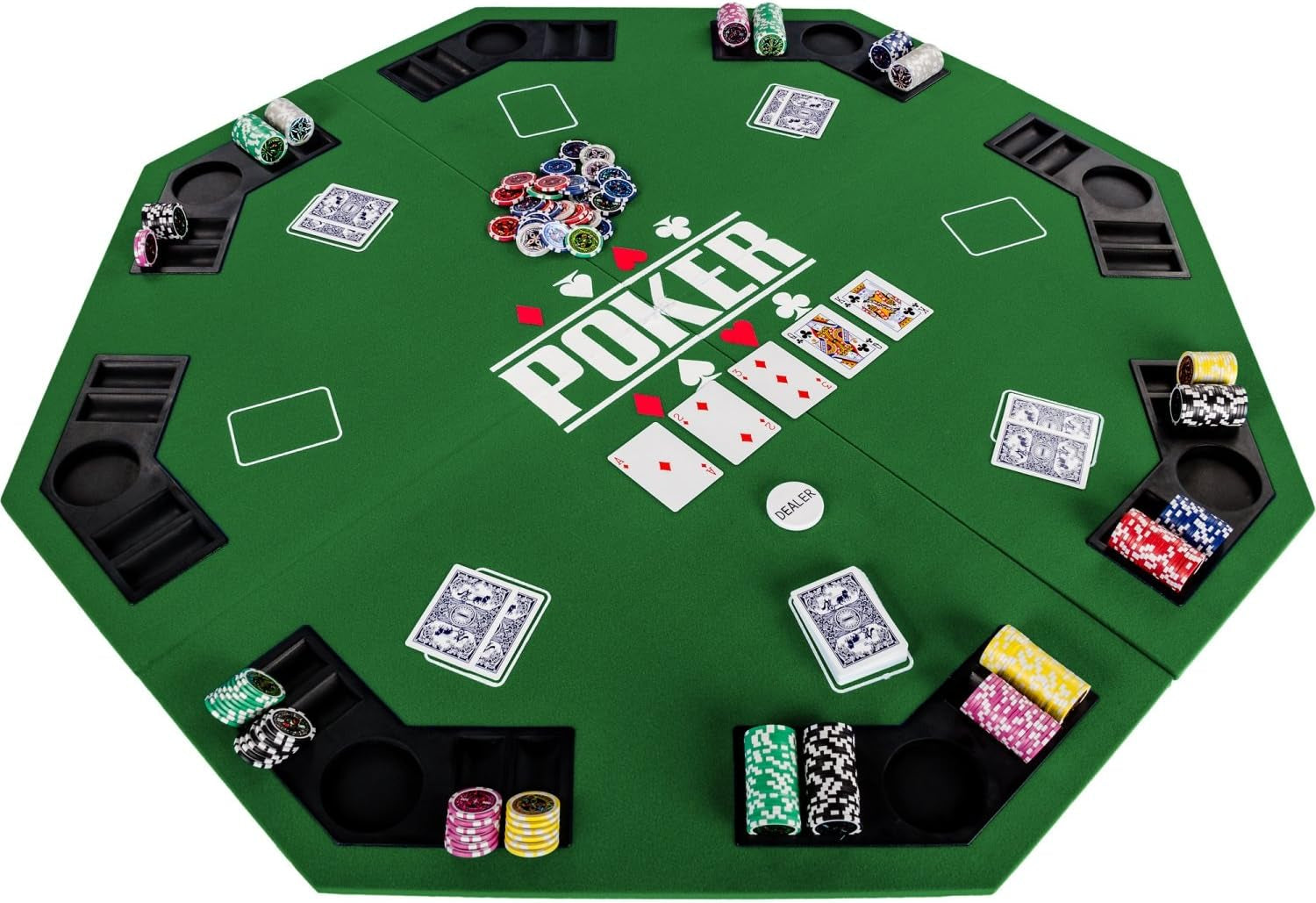 Dessus de table de poker pliable 8 joueurs