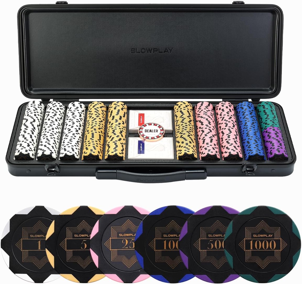 Malette de poker Deluxe 500 Jetons en argile