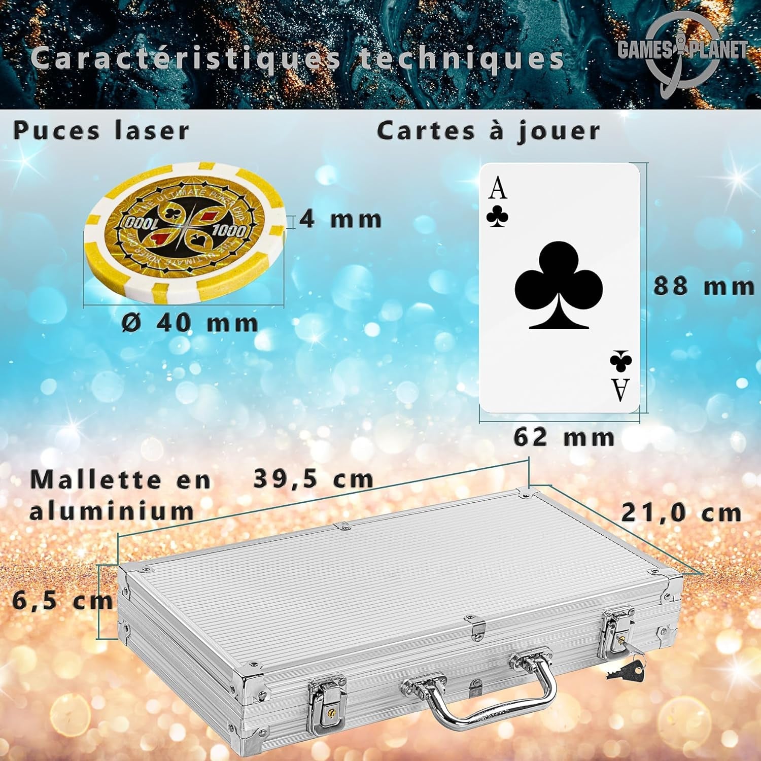 Malette De Poker Avec 300 Jetons Laser