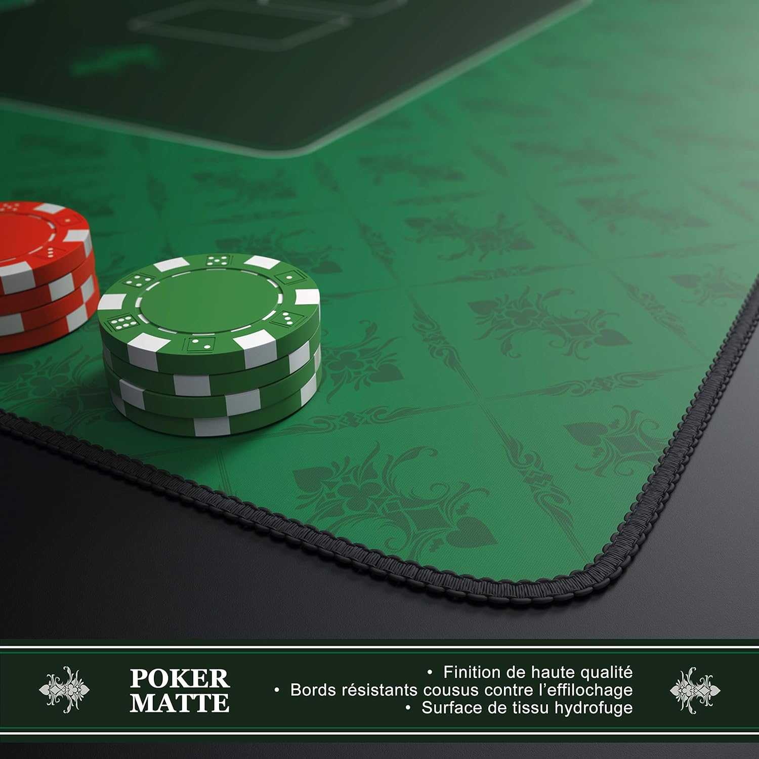 Tapis De Poker Rectangulaire Vert