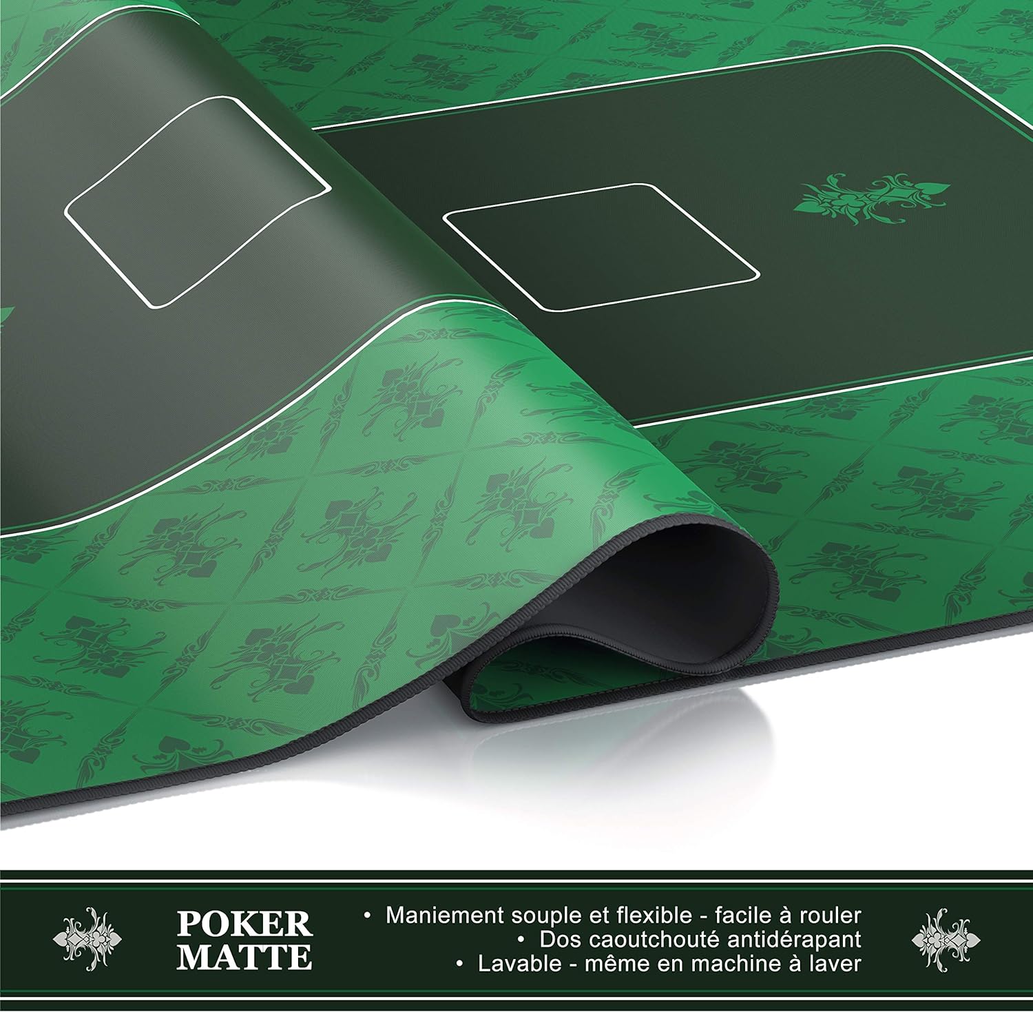 Tapis De Poker Rectangulaire Vert