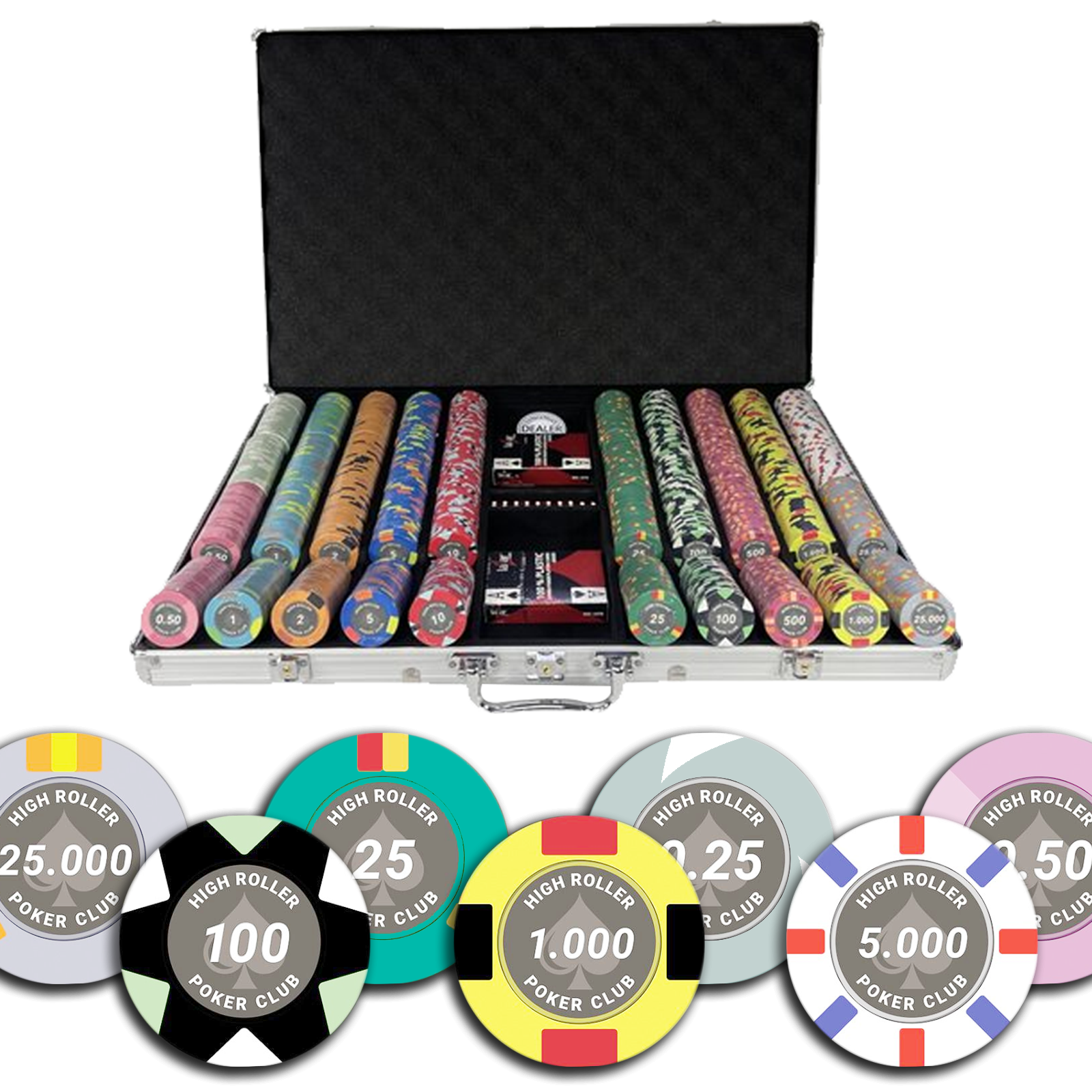 Mallette De Poker High Roller Poker Club 1000 jetons