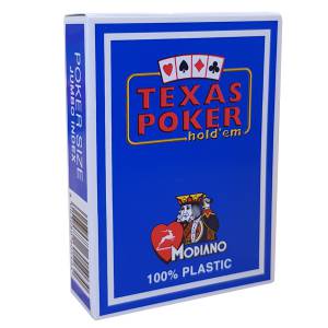 MODIANO "TEXAS POKER HOLD EM" - JEU DE 55 CARTES 100% PLASTIQUE – FORMAT POKER - 2 INDEX JUMBO