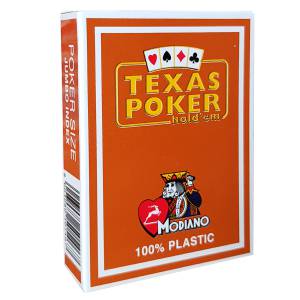 MODIANO "TEXAS POKER HOLD EM" - JEU DE 55 CARTES 100% PLASTIQUE – FORMAT POKER - 2 INDEX JUMBO