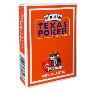 MODIANO "TEXAS POKER HOLD EM" - JEU DE 55 CARTES 100% PLASTIQUE – FORMAT POKER - 2 INDEX JUMBO