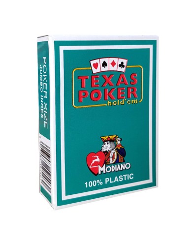 MODIANO "TEXAS POKER HOLD EM" - JEU DE 55 CARTES 100% PLASTIQUE – FORMAT POKER - 2 INDEX JUMBO