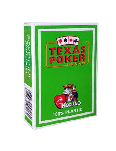 MODIANO "TEXAS POKER HOLD EM" - JEU DE 55 CARTES 100% PLASTIQUE – FORMAT POKER - 2 INDEX JUMBO