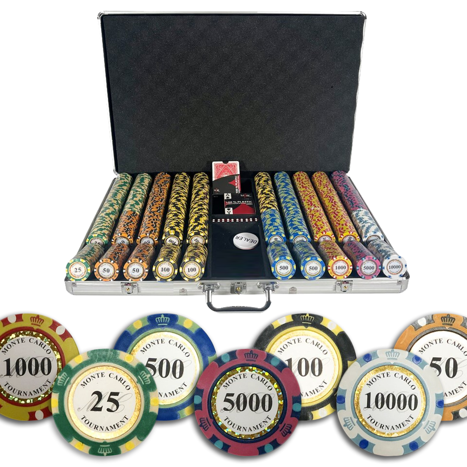 Mallette de Poker Monte Carlo Tournois 1000 jetons