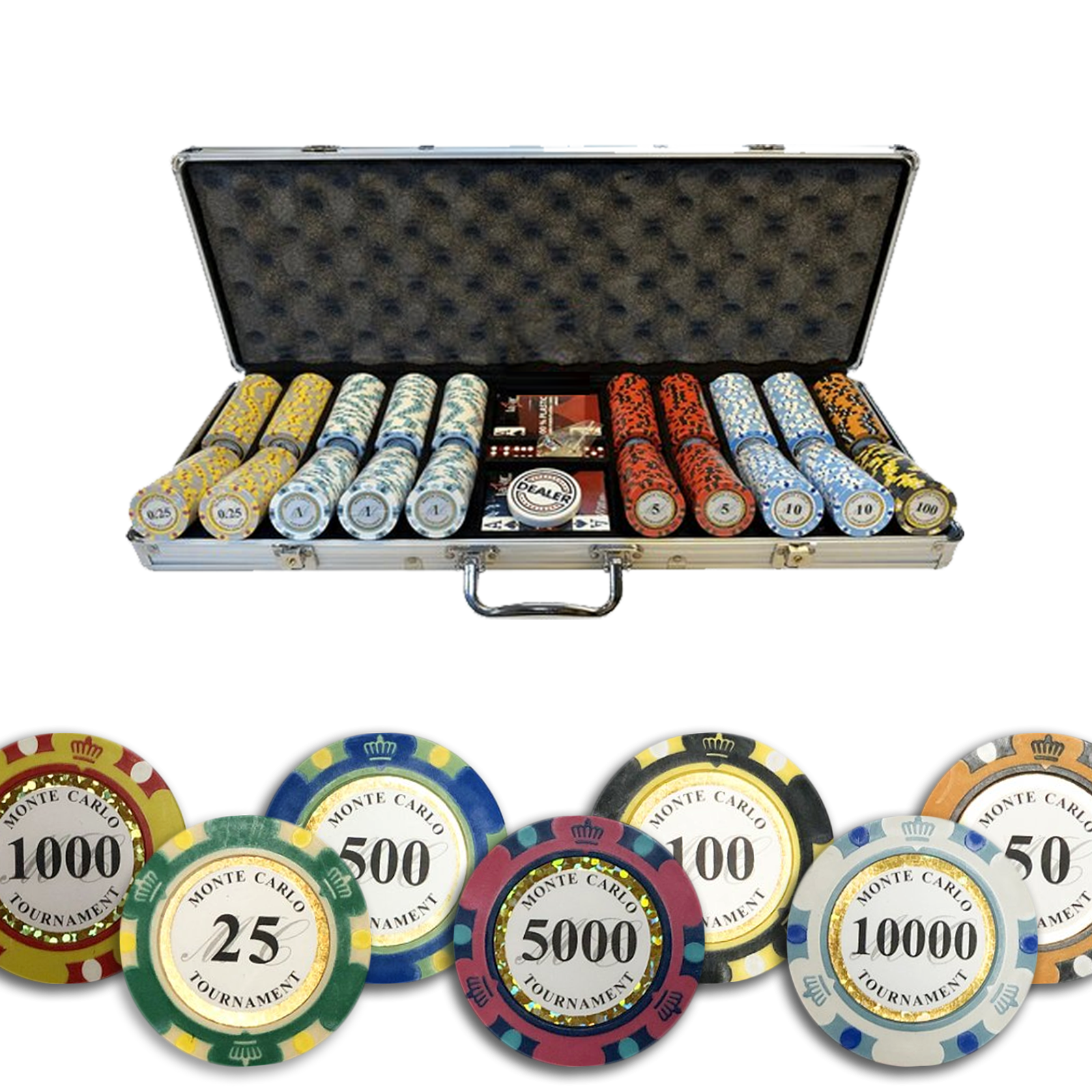 Pack cadeaux jetons et tapis de Poker Monte Carlo 500