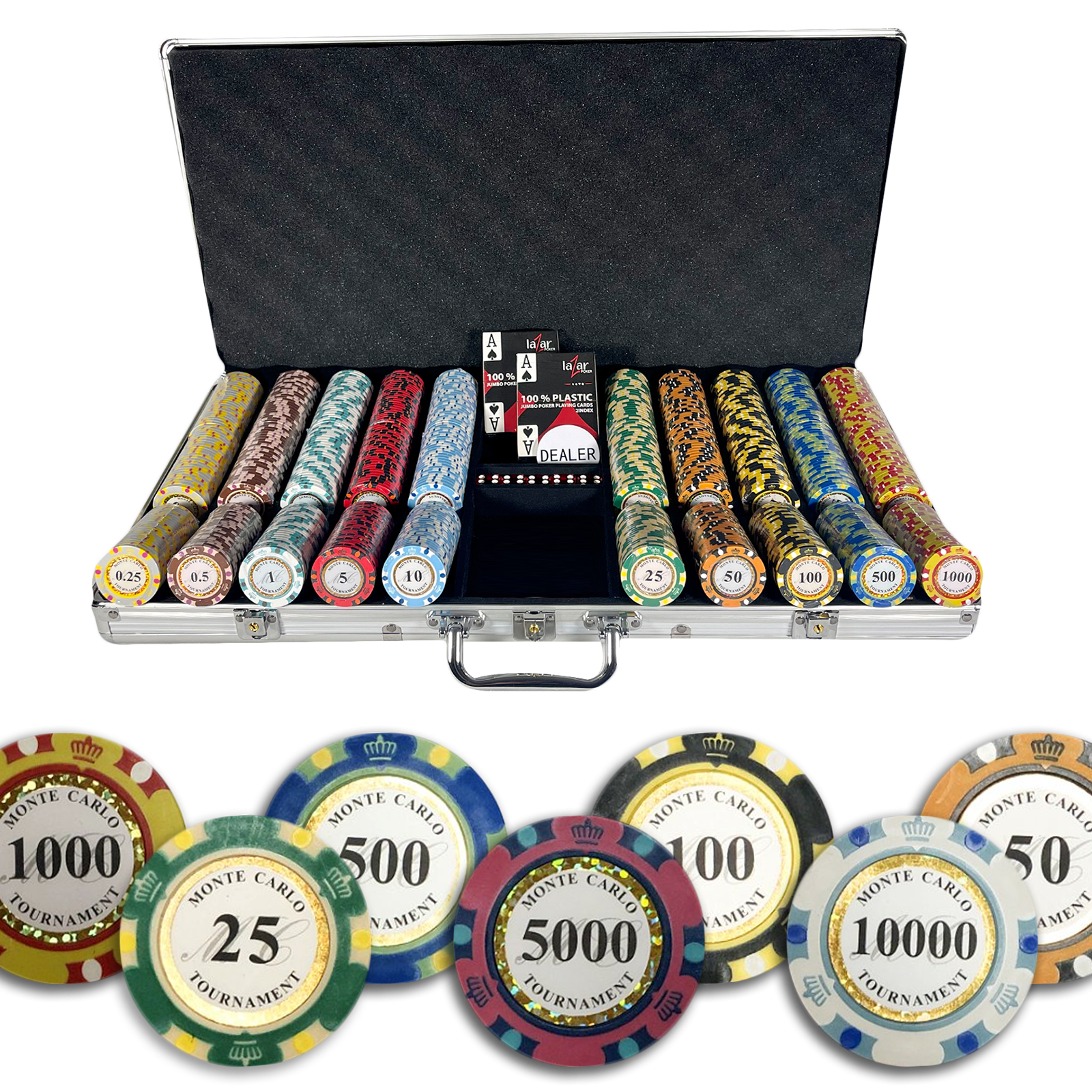 Mallette de Poker Monte Carlo Tournois 750 jetons