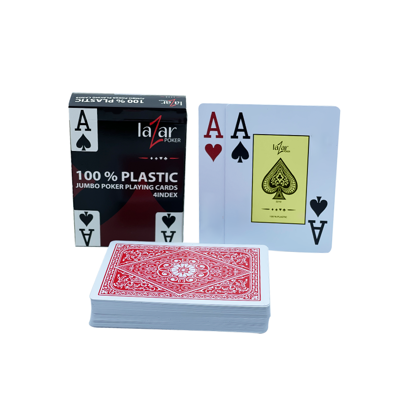 cartes de Poker Lazar 1070 Plastique rouge - 2 Index