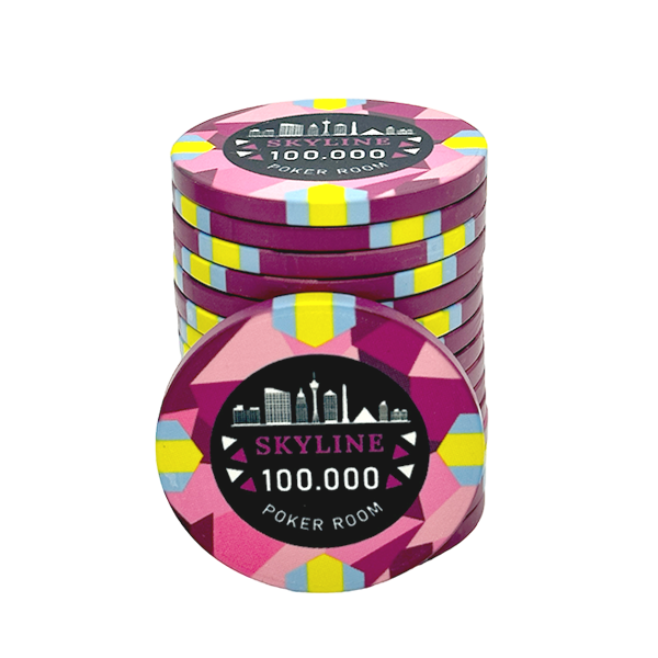 Jeton de poker céramique Skyline 100 000