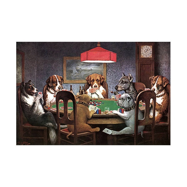 Tableau de Poker Chiens