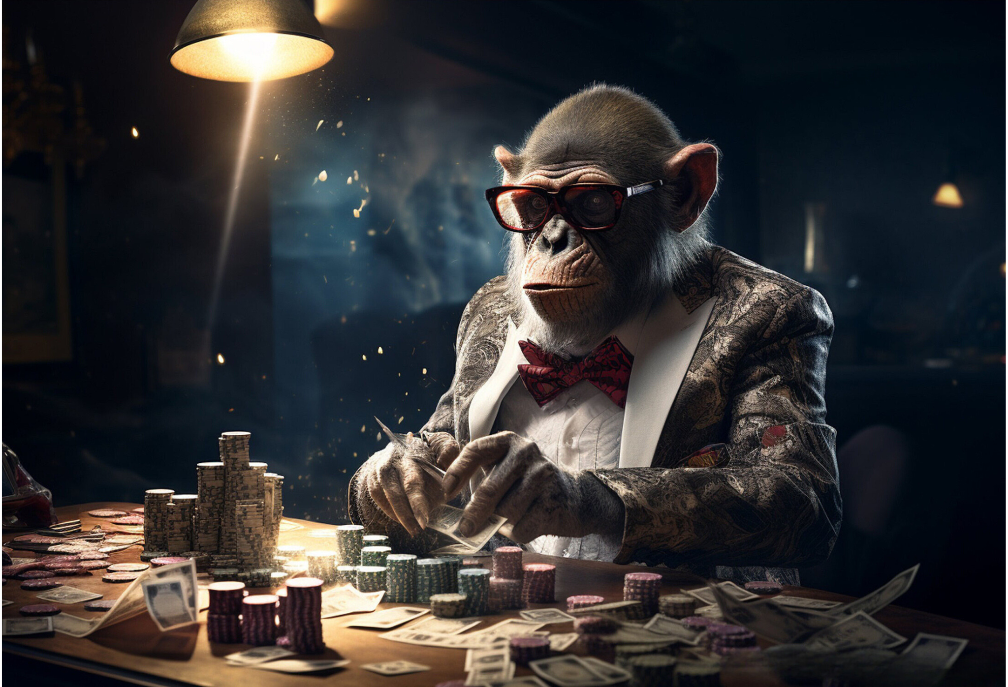 Tableau de Poker Singe