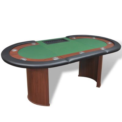 Table de poker espace croupier Vert