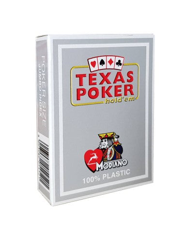 MODIANO "TEXAS POKER HOLD EM" - JEU DE 55 CARTES 100% PLASTIQUE – FORMAT POKER - 2 INDEX JUMBO